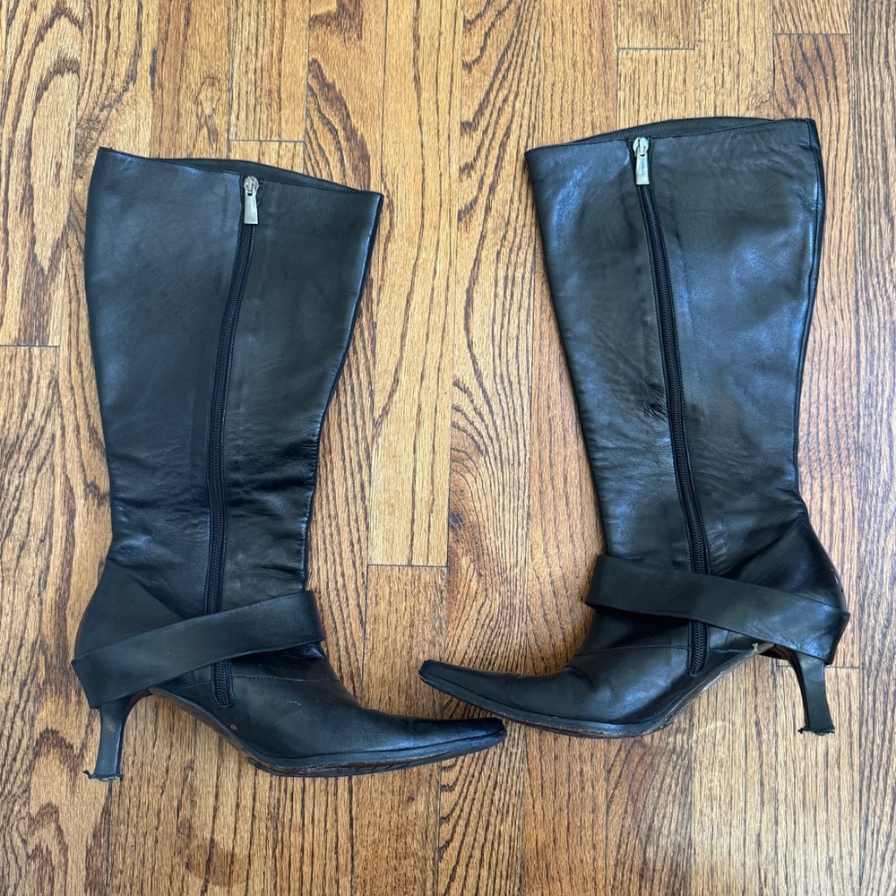 Marina Rinaldi Black Leather Booties